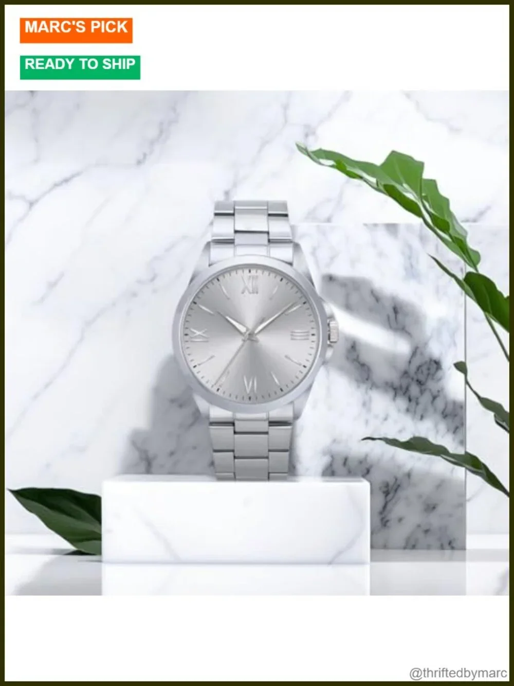 Classic Stainless Steel Men's Watch 41mm Analog Water Resistant